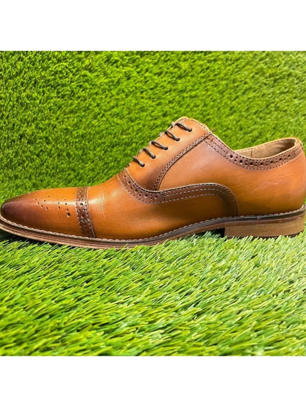 La Milano Lorenzo Mens Size 10.5 Brown Casual Classic Cap Toe Oxford Dress Shoes